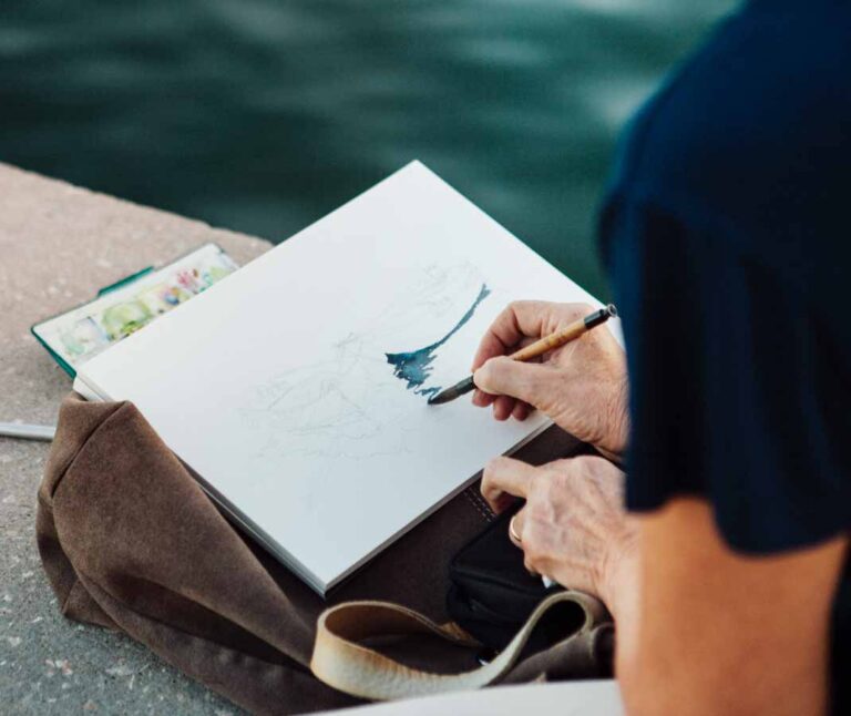 harbor belle rv woman painting watercolors